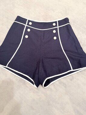 Simkhai Crosby Sailor Front Shorts Navy XS, Worn Once